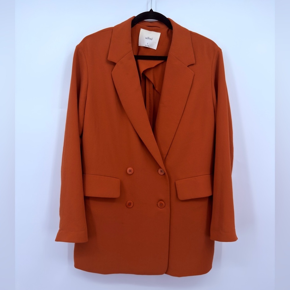 Wilfred Aritzia Rust Double Breasted Blazer Size S Tailored Jacket